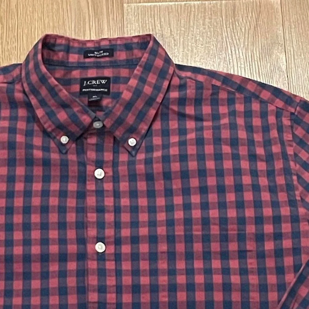 J.Crew Performance Men’s XL Long Sleeve Button Down Shirt Slim Untucked Plaid